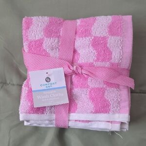 Comfort Bay Pink Patterned Wash Cloths